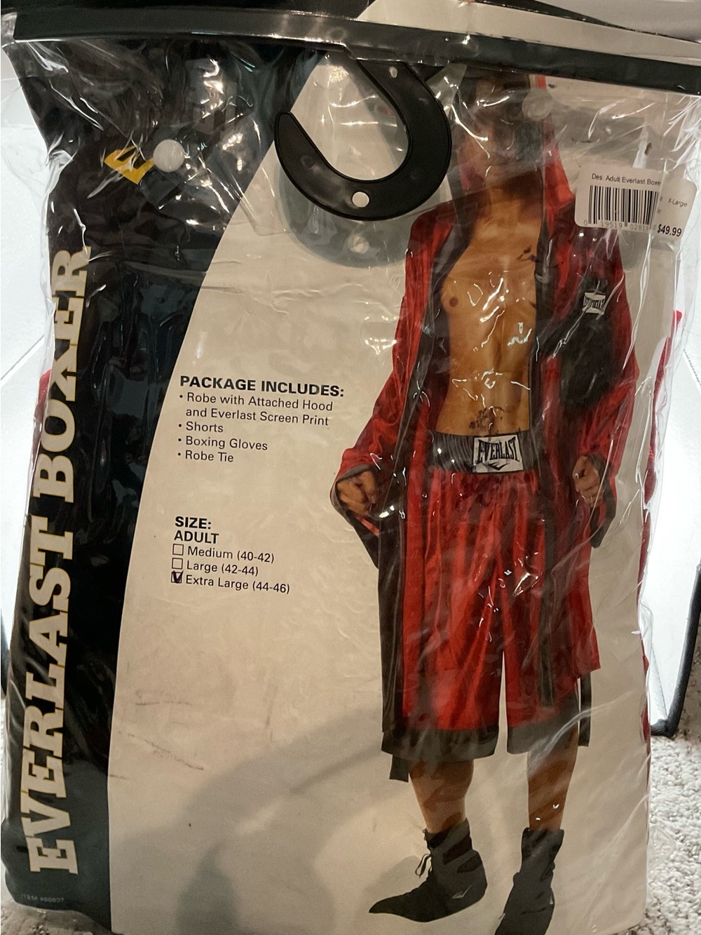 Everlast Men’s Red and Black Boxing Robe with Hood and Belt